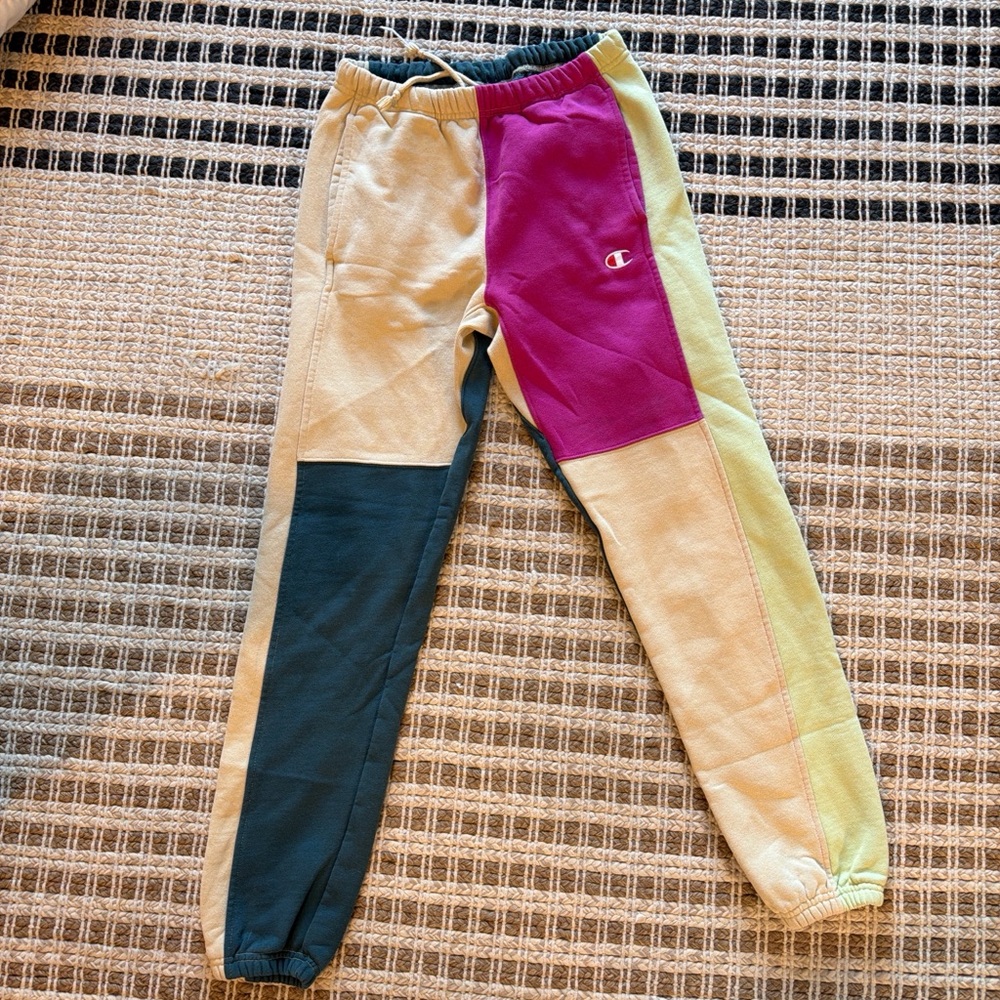Champion Colorblock Joggers in Magenta, Teal & Lime